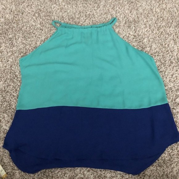 Papermoon designed exclusively for Stitch Fix Women Blue Sleeveless Blouse Small - Picture 1 of 8